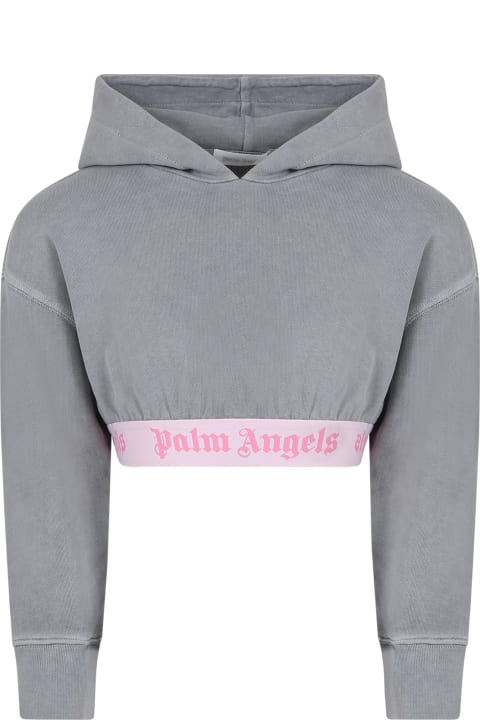 Palm Angels for Kids Palm Angels Grey Sweatshirt For Girl With Logo