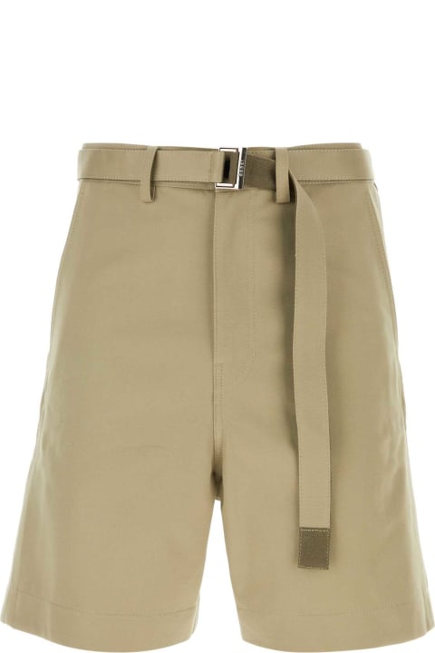 Sacai Pants for Men Sacai Cappuccino Cotton Bermuda Shorts