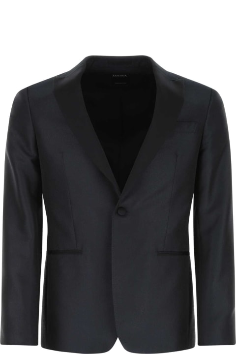 Zegna Coats & Jackets for Women Zegna Navy Blue Polyester Blazer