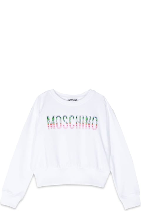 Moschino لـ بنات Moschino Logo Crewneck Sweatshirt
