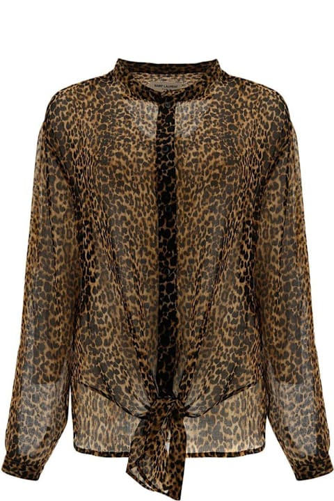 Homeware Saint Laurent Leopard Print Sheer Shirt