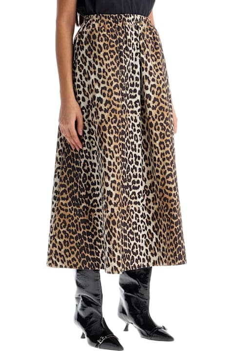 Ganni for Women Ganni Long Leopard Print Maxi Skirt