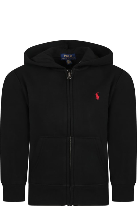 Homeware Ralph Lauren Black Sweatshirt For Boy With Pony Logo