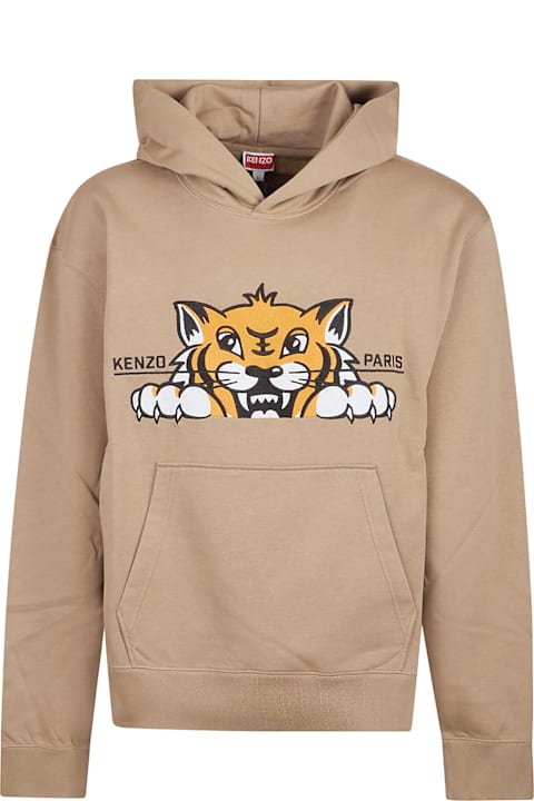 Kenzo سترات صوف وبدل رياضية لـ القسم الرجالي Kenzo Happy Tiger Embroidere Classic Sweatshirt