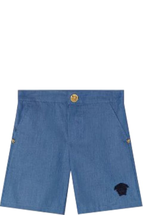 Fashion for Kids Versace Medusa Baby Shorts In Chambray