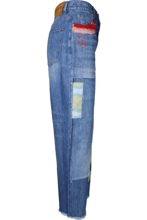 Marni Pants & Shorts for Women Marni Patchwork Straight-leg Jeans