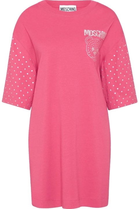 Moschino Dresses for Women Moschino Couture Cotton Crystal Teddy Dress