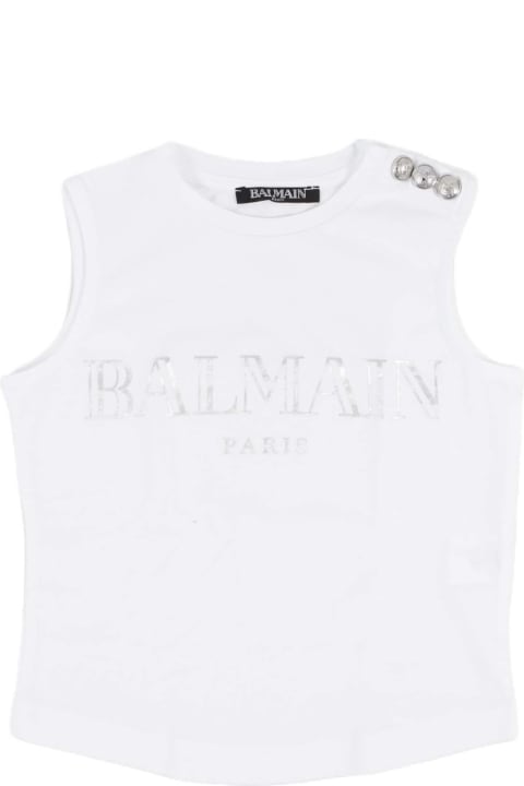 Balmain T-Shirts & Polo Shirts for Girls Balmain Cotton T-shirt With Logo
