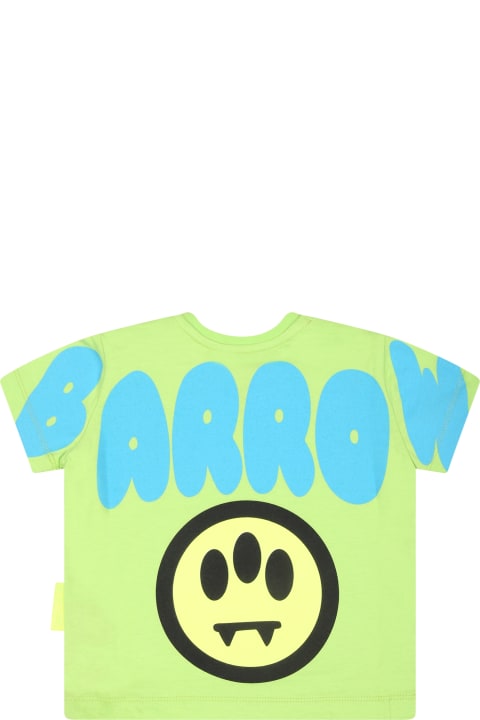 Sale for Baby Girls Barrow Green T-shirt For Babykids With Smiley And Logo