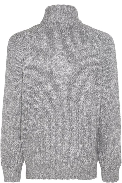 Brunello Cucinelli Clothing for Men Brunello Cucinelli Raglan-sleeved Zip-up Knitted Cardigan