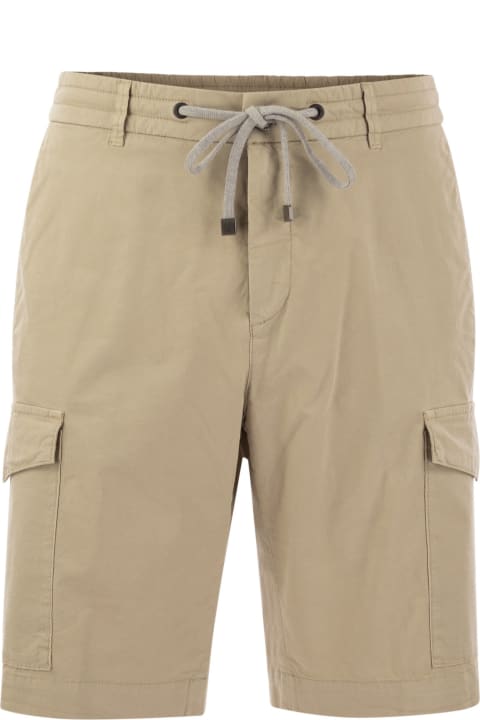 Peserico Pants for Men Peserico Lightweight Cotton Lyocell Canvas Jogger Bermuda Shorts