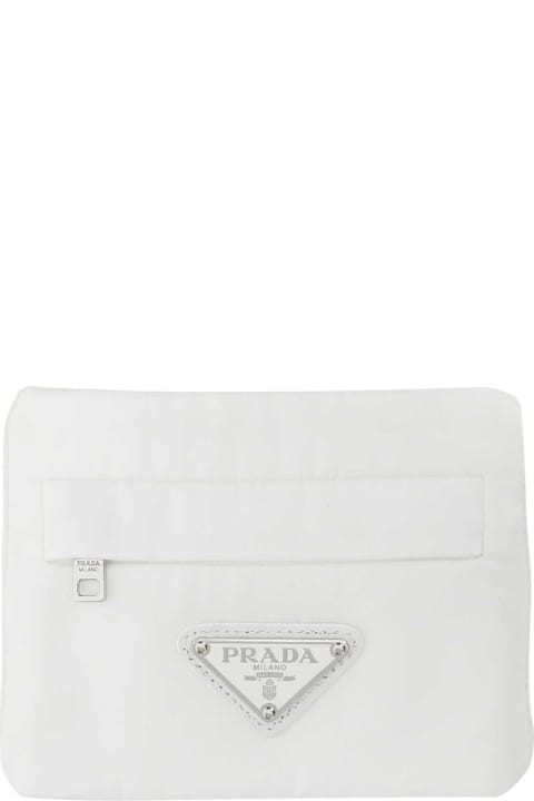 Prada Hi-Tech Accessories for Women Prada White Stretch Wool Blend Cuff