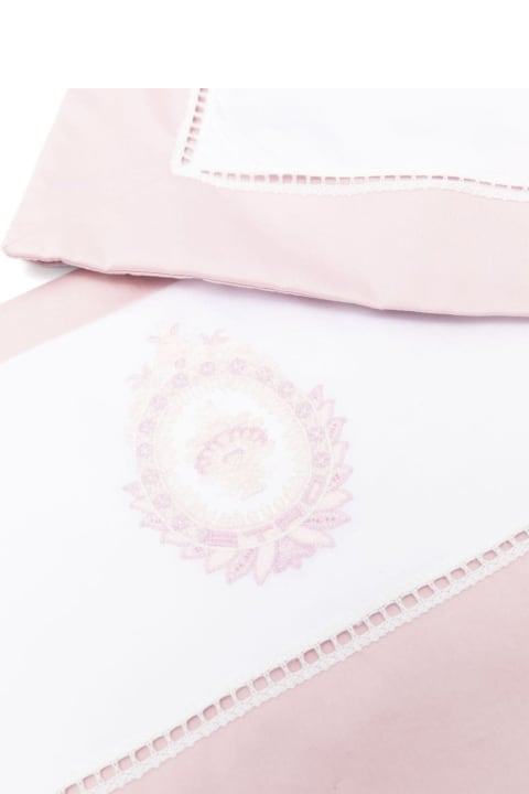 Sale for Baby Girls Etro Set Of Three Pink And White Sheets With Embroidery