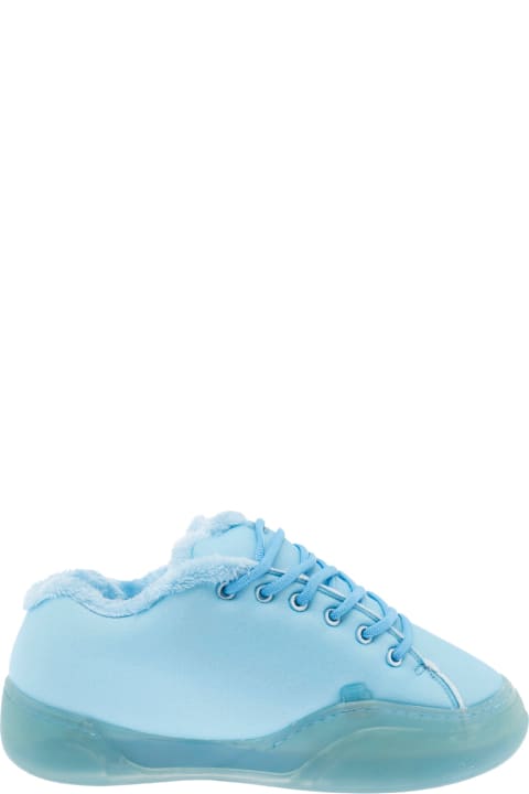 ERL for Kids ERL 'vamp Skate' Light Blue Low-top Sneaker With Contrasting Sole In Fabric And Suede Man