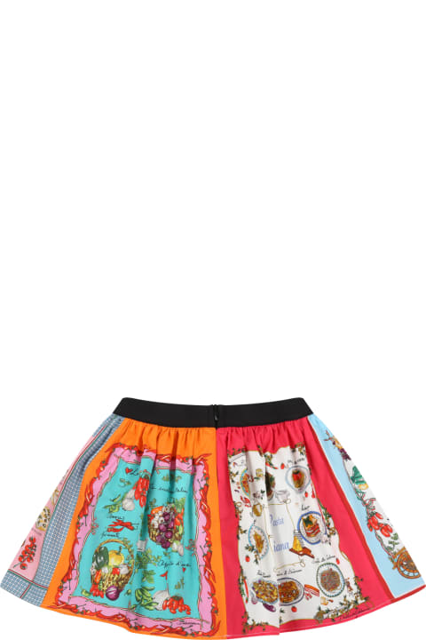 Multicolor Skirt For Baby Girl With Prints