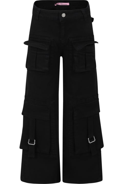 Black Trousers For Girl With Logo