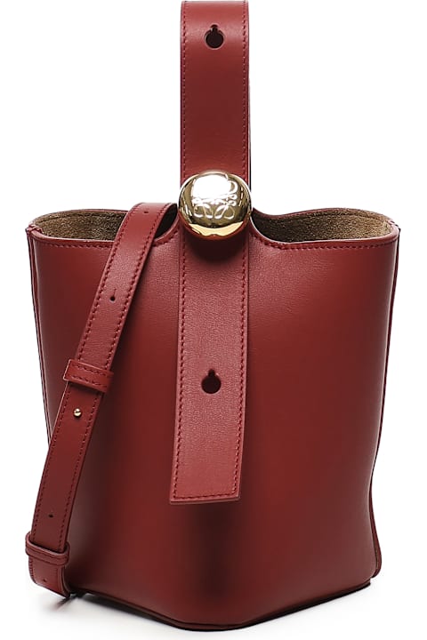 Loewe for Women Loewe Pebble Bucket Mini Bag In Calfskin Leather