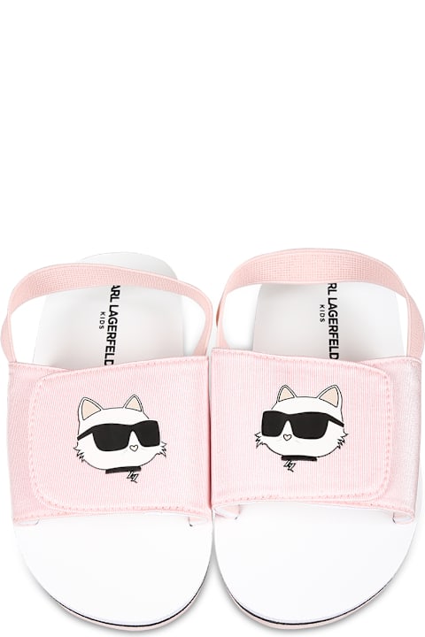 Homeware Karl Lagerfeld Kids Pink Sandals For Girl With Choupette