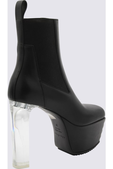 Rick Owens Boots for Women Rick Owens Black Leather Boots