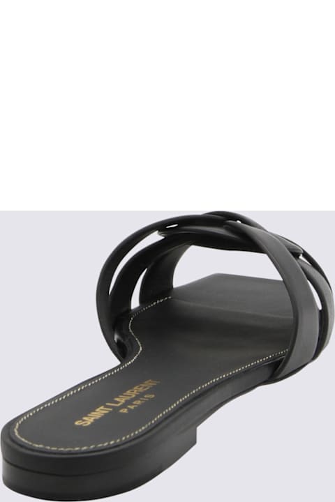 Saint Laurent Black Leather Tribute 05 Flat