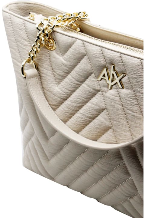 Armani Collezioni Bags for Women Armani Collezioni Eco-leather Matelassé Shopping Bag With Zip Closure And Chain Handles, Size 31x27x12