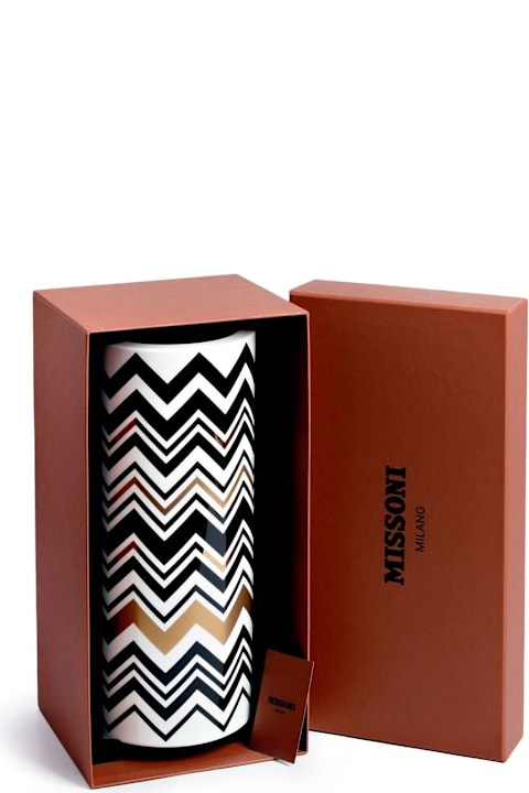 Missoni Home Décor Missoni Vaso Grande Zig Zag Gold