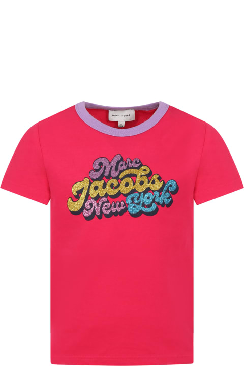 Little Marc Jacobs for Kids Little Marc Jacobs Fuchsia T-shirt For Girl With Logo