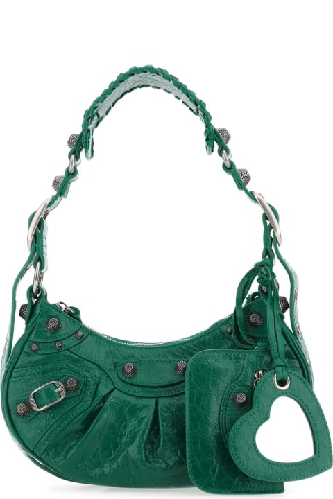 Balenciaga Sale for Women Balenciaga Emerald Green Nappa Leather Le Cagole Xs Shoulder Bag