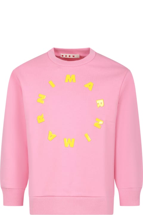 Marni Topwear for Girls Marni Pink Sweatshirt For Girl With Logo