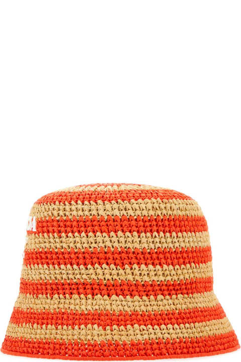 Hair Accessories for Women Prada Embroidered Raffia Hat