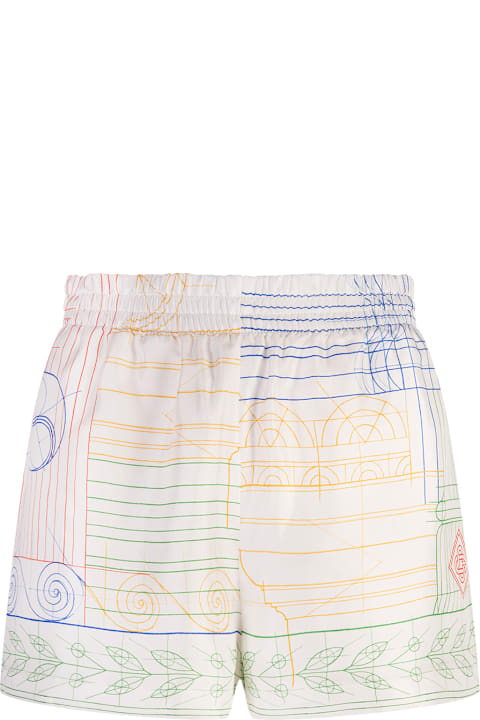 Casablanca سراويل طويلة وقصيرة لـ السيدات Casablanca Tennis Play In Progress Silk Shorts