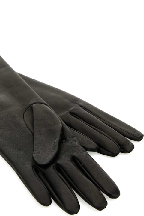 Gloves for Women Saint Laurent Black Leather Gloves