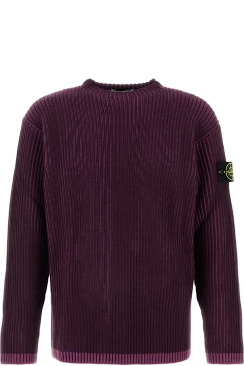 سترات لـ القسم الرجالي Stone Island Plum Wool Sweater