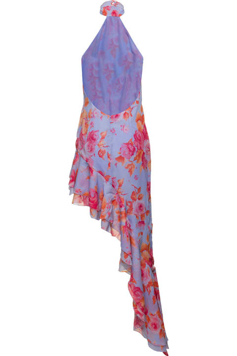 The Andamane Dresses for Women The Andamane Asymmetric Halerneck Dress With Floral Print In Multicolored Viscose Woman