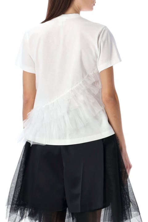 ウィメンズ Noir Kei Ninomiyaのウェア Noir Kei Ninomiya Ruffle Tulle Insert T-shirt
