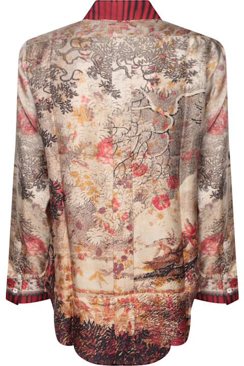 Pierre-Louis Mascia for Women Pierre-Louis Mascia Red-beige Silk Shirt