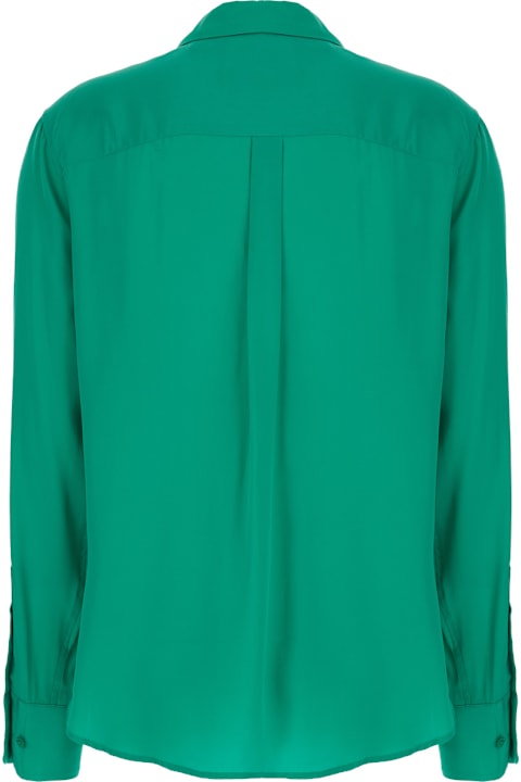 Homeware Equipment 
slim Signature
 Emerald Green Shirt With Classic Collar In Silk Woman