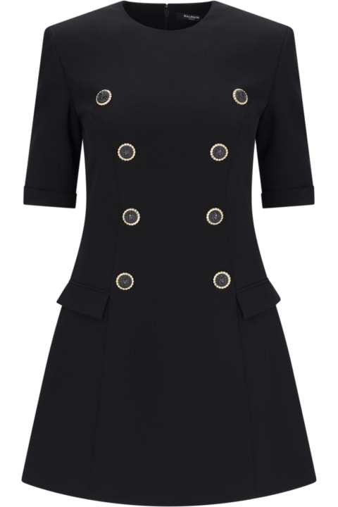 Coats & Jackets Sale for Women Balmain Eight Buttons Crêpe Mini Dress