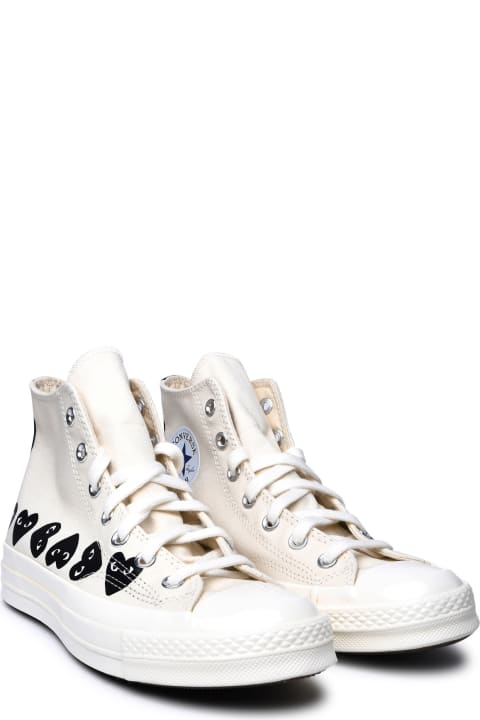Sneakers for Women Comme des Garçons Play Ivory Fabric Sneakers