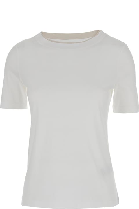 Eleventy Topwear for Women Eleventy White Double-layer T-shirt In Cotton Blend Woman