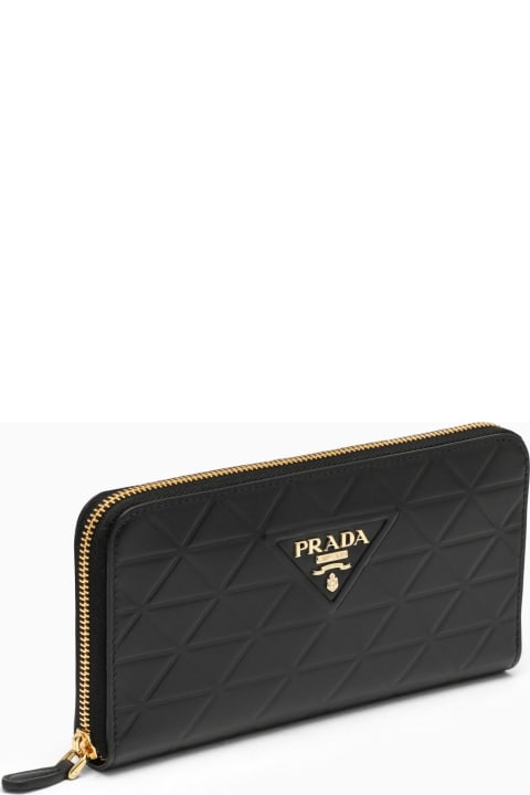 Accessories for Women Prada Black Leather Zip-around Wallet