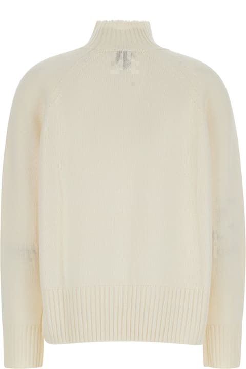 Allude Topwear for Women Allude White High Neck Sweater In Wool And Cashmere Woman