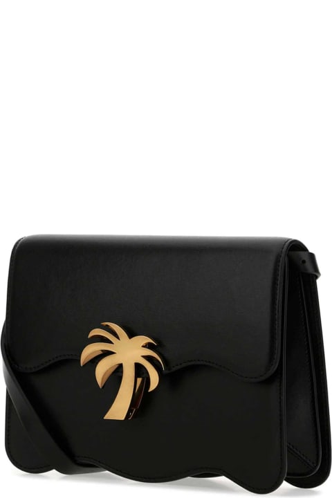 Homeware Palm Angels Black Leather Palm Beach Crossbody Bag