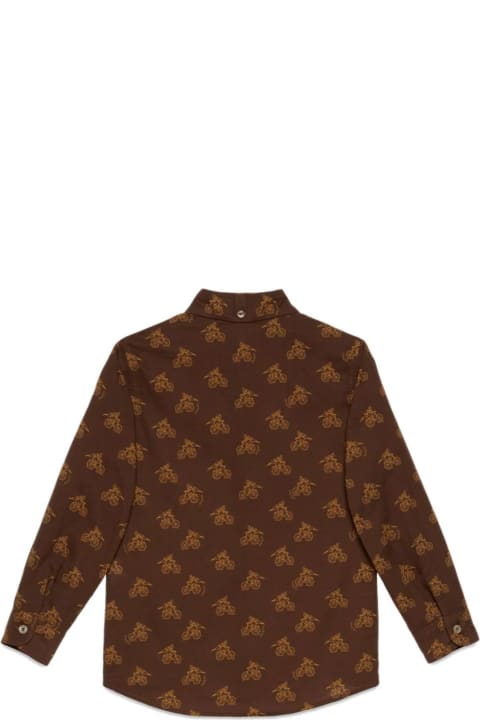 Gucci for Kids Gucci Chocolate Brown Cotton Shirt