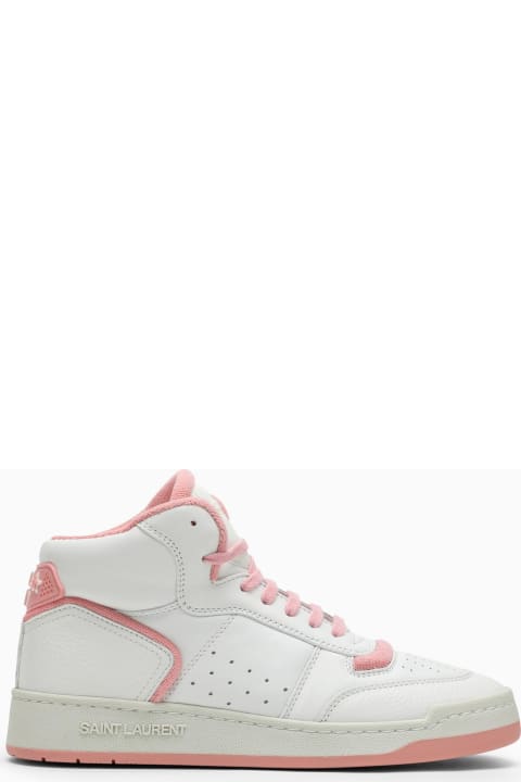 Saint Laurent Shoes for Women Saint Laurent Sl\/80 White\/pink Leather Sneakers