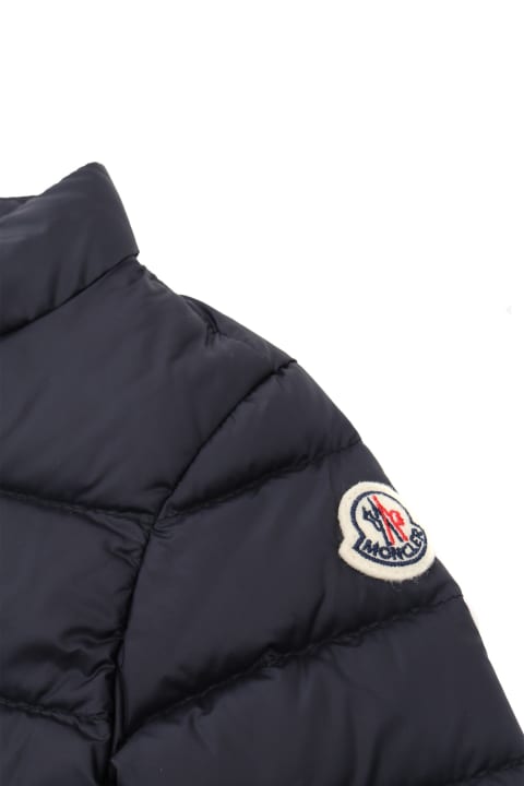 Topwear for Baby Girls Moncler Joelle Blue Down Jacket