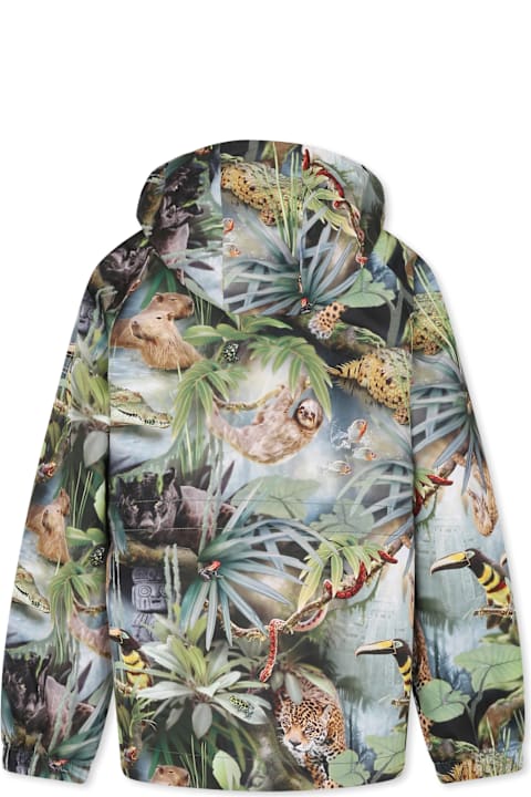 ボーイズ Moloのコート＆ジャケット Molo Multicolor Windbreaker Jacket For Boy With Jungle Print