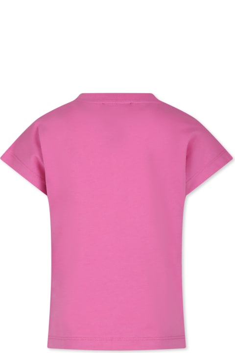 Topwear for Girls Balmain Fuchsia T-shirt For Girl With Logo