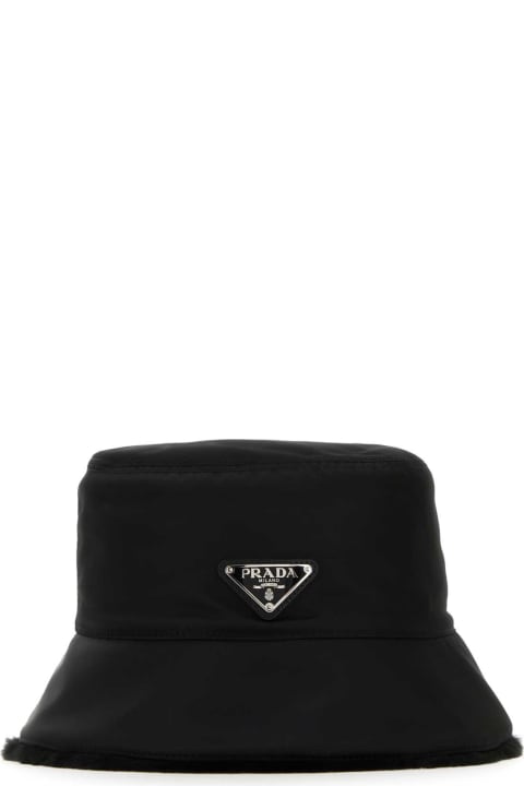 Prada Hats for Men Prada Black Nylon Hat