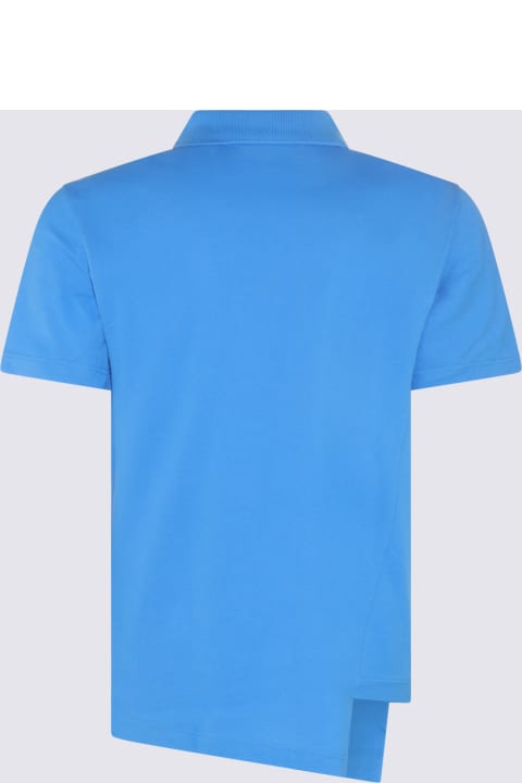 Topwear for Men Comme des Garçons Blue Cotton Asymmetric Polo Shirt